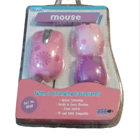 Cyber Gear Pink DaisyUSB Optical Mouse - Picture 1 of 8